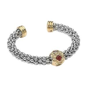 Colorful Two Tone Mesh Chain Cuff Bracelet